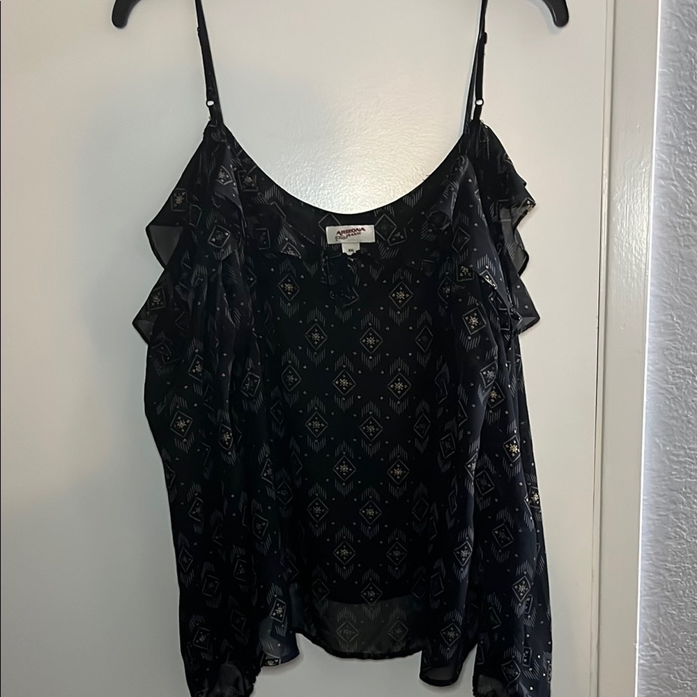 Arizona Jean Co.  Black Patterned Women's Top